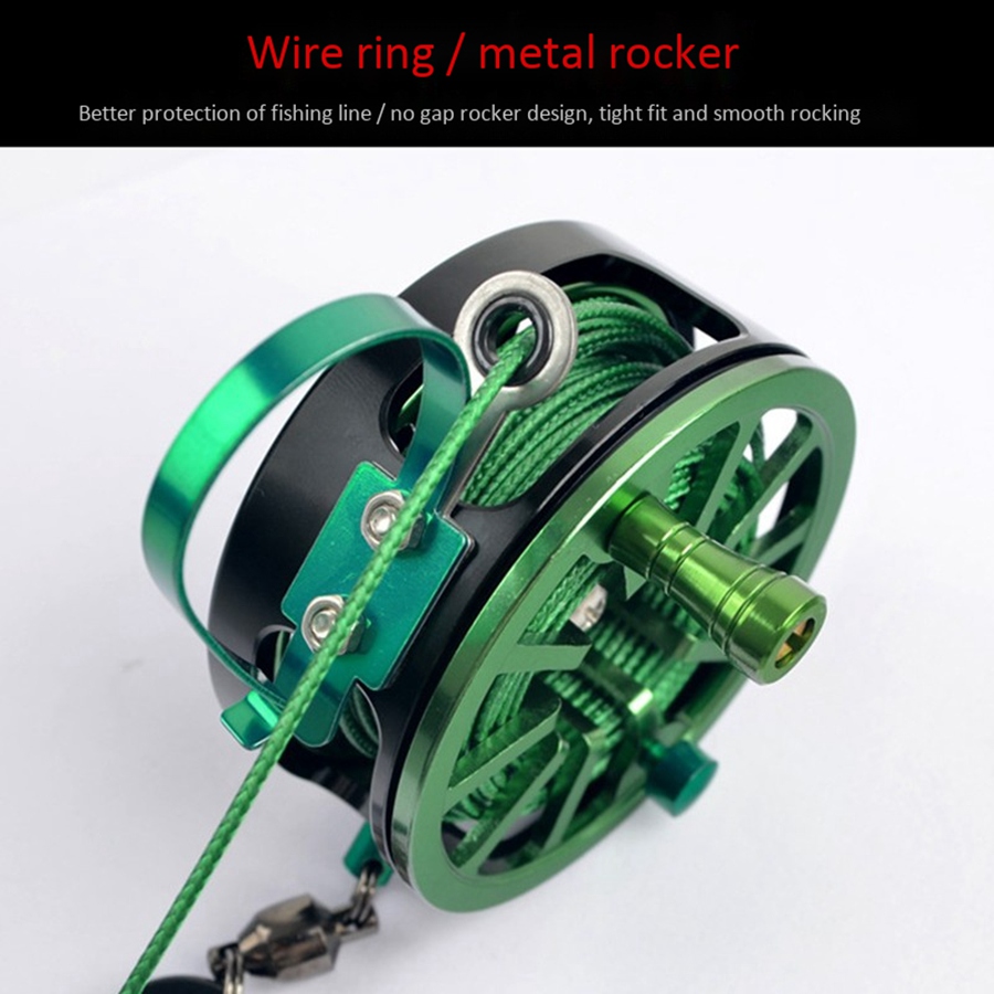 Fly Reel - ตกปลา Stringer สแตนเลสตกปลาล็อคหัวเข็มขัด Reel Live Fish